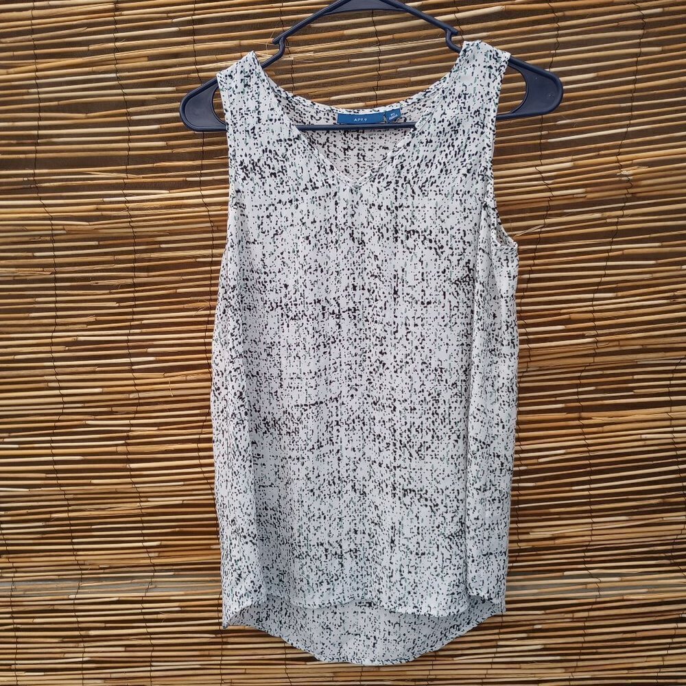 Apt. 9 Tank Top Women's - White, Navy, Green - V-Neck - XS